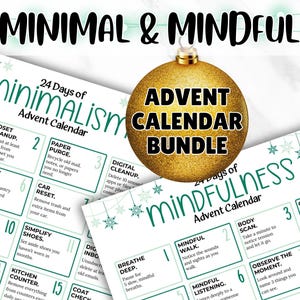 Minimalism + Mindfulness Advent Calendar Bundle: 24 Daily Challenges (Digital Download)