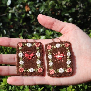 Hand Embroidered Brown Scapular