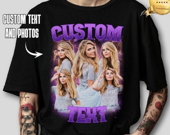 Camiseta Bootleg Rap personalizada, camisa pirata personalizada, camisa con foto personalizada, regalo de Navidad para marido, camisa del día de San Valentín, personaliza tu propia camisa pirata