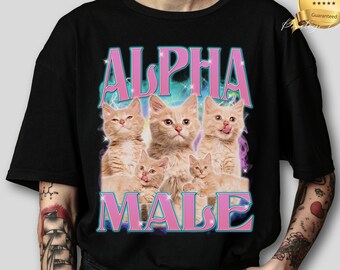 Chemise homme alpha, chemise shitpost, chemise au nom étrange, cadeau meilleur ami, t-shirts déséquilibrés, chemise meme excellente, t-shirt meme, chemises offensantes