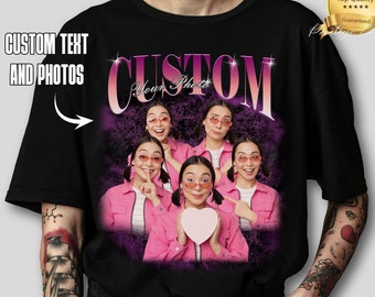 Custom Bootleg Rap Tee, custom bootleg shirt, custom photo shirt, valentine day shirt, husband christmas gift, custom your own bootleg shirt