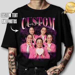 Camiseta Bootleg Rap personalizada, camisa pirata personalizada, camisa con foto personalizada, camisa del día de San Valentín, regalo de Navidad para marido, personaliza tu propia camisa pirata imagen 1