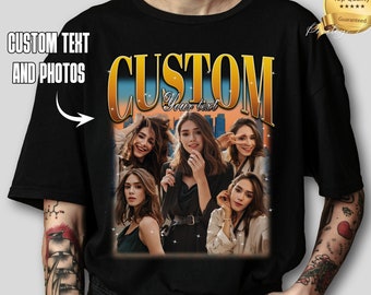 Camiseta Bootleg Rap personalizada, camisa con foto personalizada, regalo de Navidad para marido, camisa del día de San Valentín, personaliza tu propia camisa pirata, camisa pirata personalizada