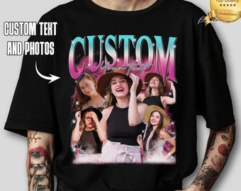 Camiseta Bootleg Rap personalizada, camisa pirata personalizada, camisa con foto personalizada, camisa del día de San Valentín, personaliza tu propia camisa pirata, regalo de Navidad para marido