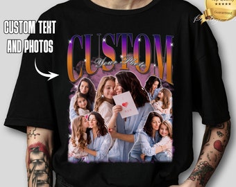 Camiseta Bootleg Rap personalizada, camisa con foto personalizada, regalo de Navidad para marido, camisa pirata personalizada, camisa del día de San Valentín, personaliza tu propia camisa pirata