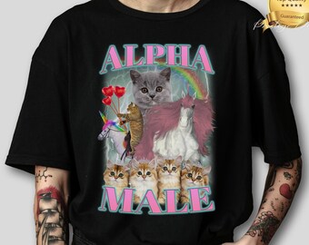 Alpha Male Shirt, shitpost shirt, vreemd naam shirt, beste vriend cadeau, losgeslagen t-shirts, bedompte meme shirt, aanstootgevende shirts, meme t shirt