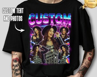 Camiseta Bootleg Rap personalizada, camisa pirata personalizada, personaliza tu propia camisa pirata, camisa con foto personalizada, regalo para novio, regalo de Navidad para marido