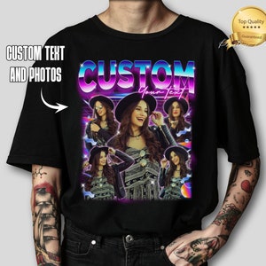 Custom Bootleg Rap Tee, Personalisiertes Bootleg Shirt, Personalisiertes Foto Shirt, Geschenk für Freund, Ehemann Weihnachtsgeschenk Bild 1