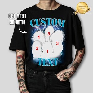 T-shirt de rap bootleg personnalisé, chemise de contrebande personnalisée, personnalisez votre propre chemise de contrebande, chemise photo personnalisée, cadeau de Noël pour mari, chemise de la Saint-Valentin image 2