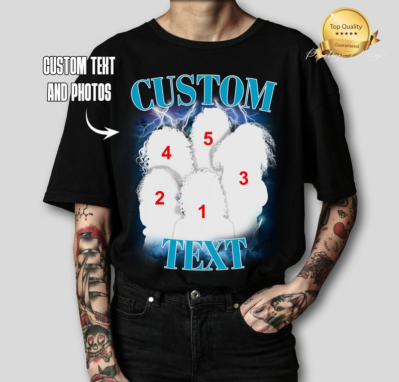 T-shirt de rap bootleg personnalisé, chemise de contrebande personnalisée, personnalisez votre propre chemise de contrebande, chemise photo personnalisée, cadeau de Noël pour mari, chemise de la Saint-Valentin image 2