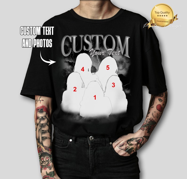 T-shirt de rap bootleg personnalisé, personnalisez votre propre chemise de contrebande, chemise de contrebande personnalisée, chemise photo personnalisée, cadeau de Noël pour mari, chemise de Saint-Valentin image 2