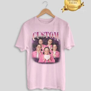 Benutzerdefinierte Bootleg Rap Tee, benutzerdefinierte Bootleg Shirt, benutzerdefinierte Foto Shirt, Valentinstag Shirt, Ehemann Weihnachtsgeschenk, passen Sie Ihr eigenes Bootleg Shirt an Light Pink