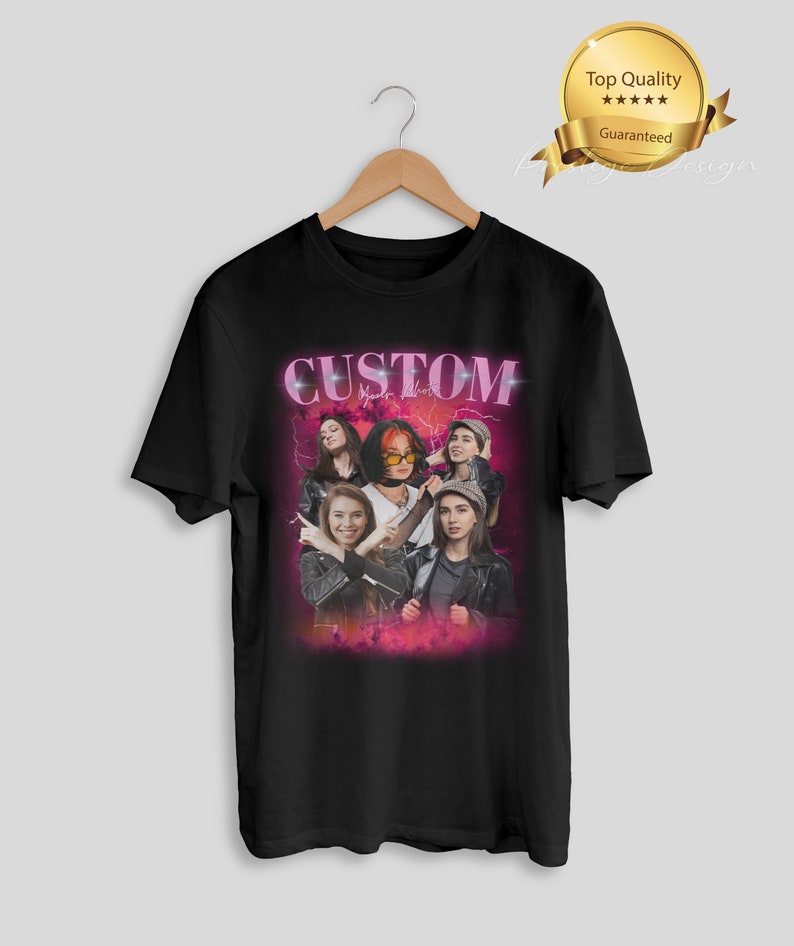 Custom Bootleg Rap Tee, custom bootleg shirt, custom photo shirt, husband christmas gift, custom your own bootleg shirt, valentine day shirt zdjęcie 4