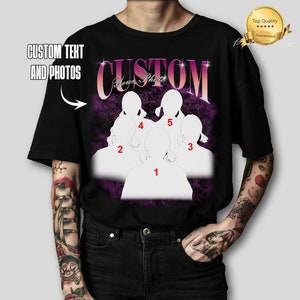 T-shirt de rap bootleg personnalisé, chemise de contrebande personnalisée, chemise photo personnalisée, chemise de Saint-Valentin, cadeau de Noël de mari, personnalisez votre propre chemise de contrebande image 2