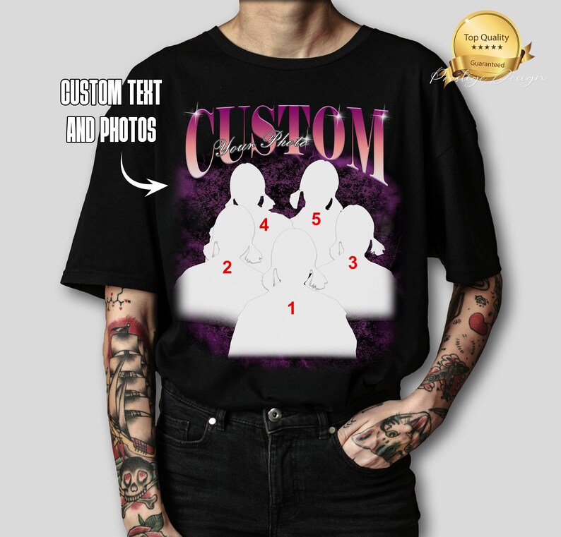 Camiseta Bootleg Rap personalizada, camisa pirata personalizada, camisa con foto personalizada, camisa del día de San Valentín, regalo de Navidad para marido, personaliza tu propia camisa pirata imagen 2