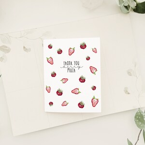 Merci beaucoup Berry | Carte de remerciement dessinée à la main | Artiste conçu + illustré | Remise Mix & Match