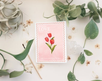 Het verzenden van liefdesbriefkaart | Handgetekende kaart | Kunstenaar ontworpen + geïllustreerd | Mix & Match-korting