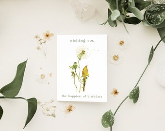 Wishing You The Happiest of Birthdays | Hand Drawn Birthday Card | Artist Designed + Illustrated | Mix & Match Discount