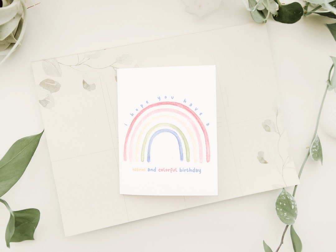 Rainbow Birthday | Hand Drawn Birthday Card | Artist Designed ...