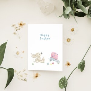 Tarjeta de Pascua alegre / Dibujada a mano / Diseño artístico e ilustración / Oferta para combinar y combinar