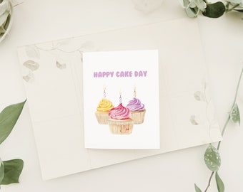 Happy Cake Day | Hand Drawn Birthday Card | Artist Designed + Illustrated | Mix & Match Discount