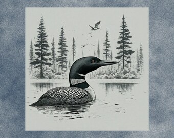 Loon SVG, Lake Life Decor, Lake Loon SVG, Lake Scene, Rustic Home Decor, Lake Shirt, Loon Decor