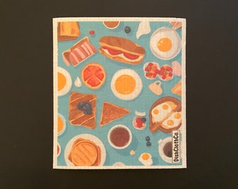 Breakfast Foods Swedish Dishcloth | Sponge Cloth