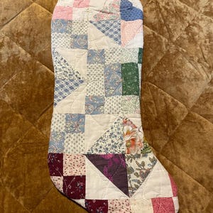 Vintage Quilt Christmas Stocking