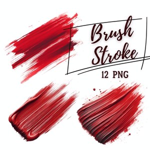A set of clipart brush strokes, a stroke of red paint in png format, a brush stroke for creating designs, sublimation, cards, scrapbooking