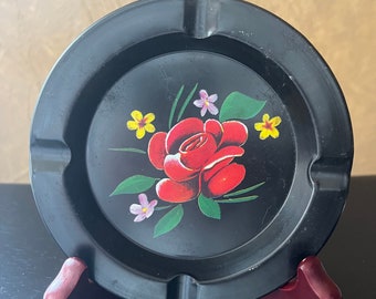 Tin Floral Vintage Ashtray