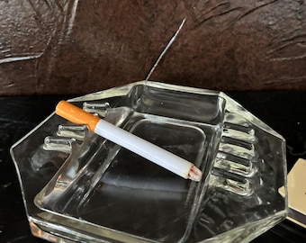 Vintage Clear Glass Ashtray