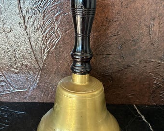 Vintage Brass Bell with Wooden Handle