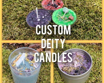 Custom Deity Candle - God/Goddess Offering Candle - Made to Order - 16oz-8oz-4oz-1/2oz Soy Candle for Deity Work - Discreet Shipping