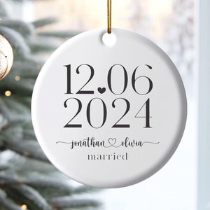 Gepersonaliseerde bruiloft ornament, echtgenoot vrouw ornament, aangepaste vakantie vakantiecadeau, Dhr. Mevr. ornament, cadeau bruid bruidegom, verloofd cadeau