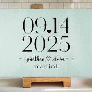 Glass Cutting Board Personalized Wedding Gift Serving Platter Engagement Gift Custom Cheese Board Wedding Gift For Couple Anniversary Gift