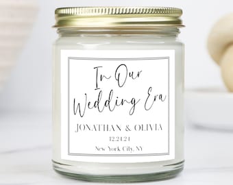 Personalized Wedding Candle: Soy Wax Couple Gift, Custom Engagement Present