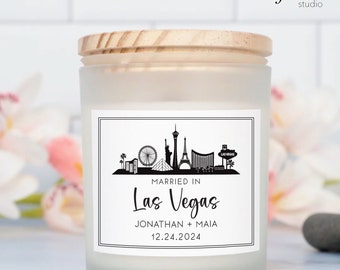 Personalized Las Vegas Wedding Candle: Soy Wax Couple Gift
