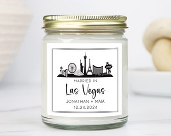 Personalized Las Vegas Wedding Candle: Soy Wax Couple Gift
