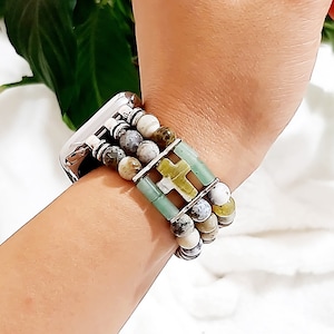 Aventurine Opal Jade Apple Watch Band: Natural Stone iWatch Strap