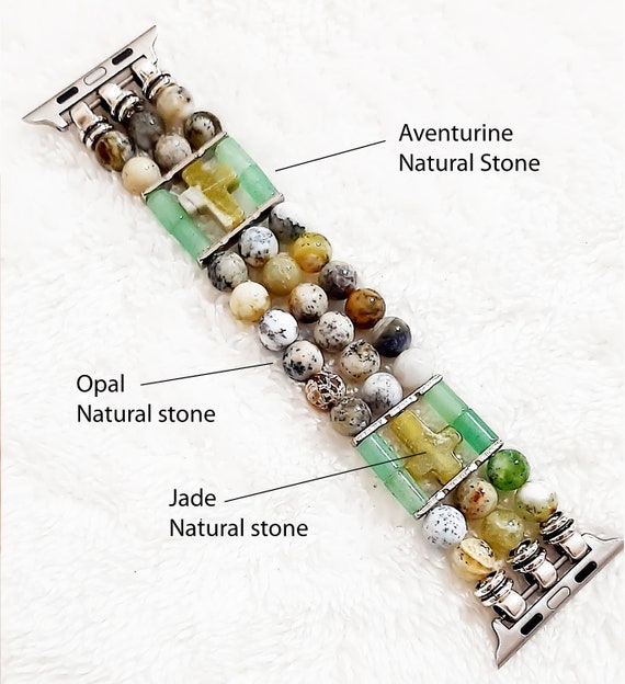 Aventurine Opal Jade Apple Watch Band: Natural Stone Iwatch  display picture 1