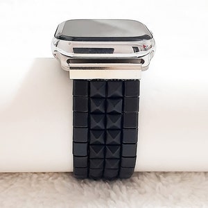 Apple Watch Band, Unisex matzwarte kleur Hematiet Apple Watch band, Compatibel met alle Apple Watch Series, Bloodstone Watch Bands