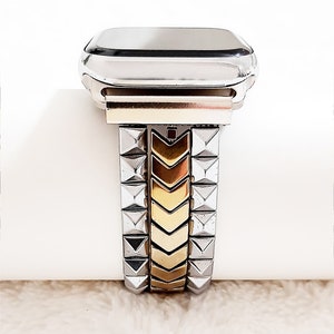 Hematite Apple Watch Band: Silver & Gold Unisex Strap