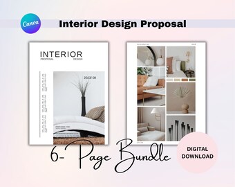 Minimalist Interior Design Project Presentation, Simple  Project Proposal, Interior Design Mood Board, Interior Design Canva Template