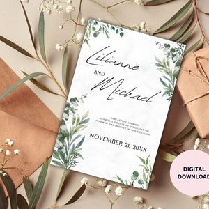 Boho Save the date template, Wedding invitation template, Wedding save the date, Template download, Canva Editable Template, 4 x 6