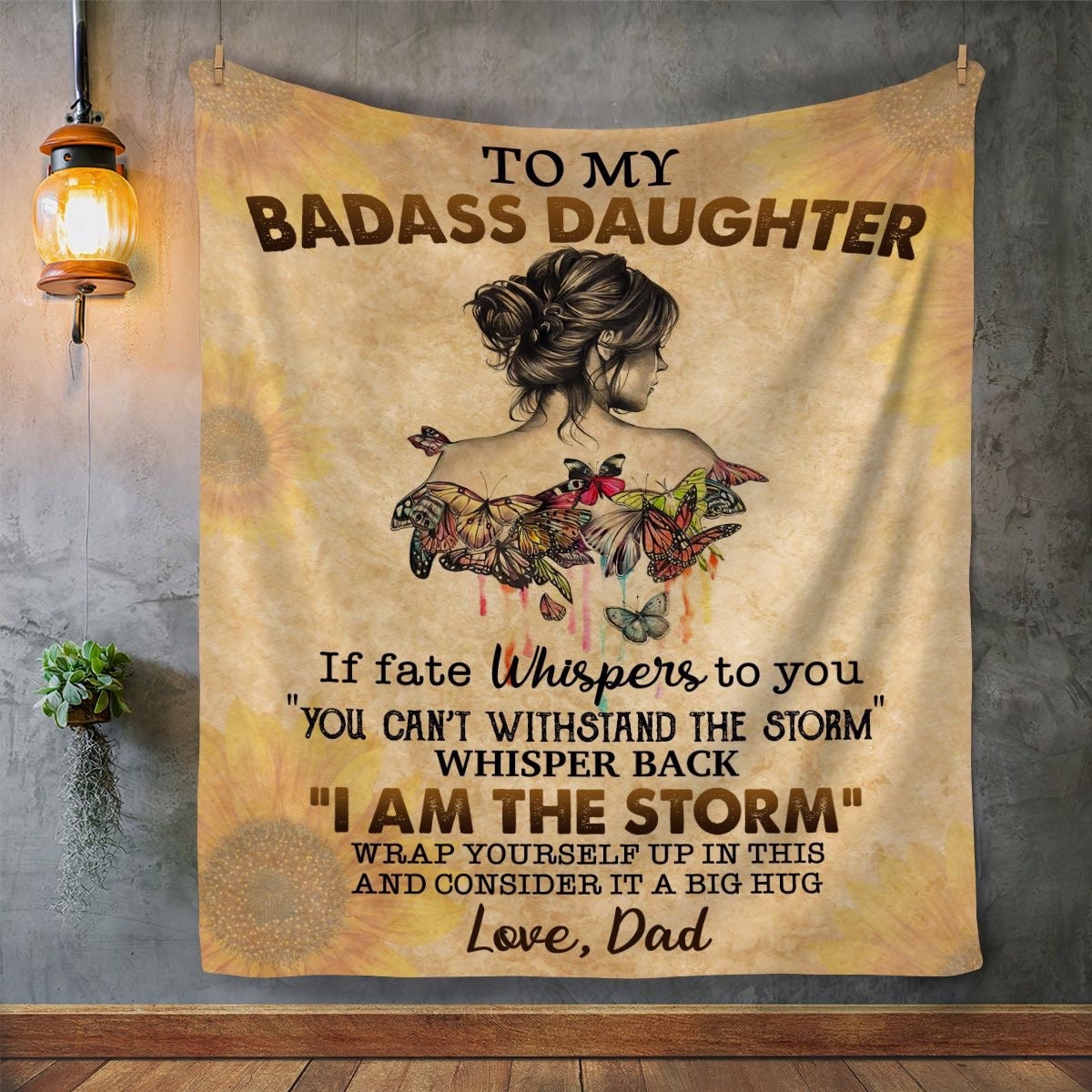 To My Badass Daughter Blanket, Trendy Blanket, Daughter Blanket