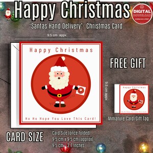 NUOVO NATALE 'Biglietto di Natale consegnato a mano da Babbo Natale' - Originale Babbo Natale in stile cartone animato/Buon Natale/Biglietto di auguri stampabile/Biglietto di Babbo Natale