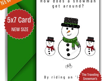 Funny Snowman Christmas Card: 'Icicle' Humor (Digital Download)
