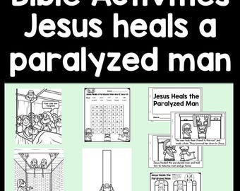 Jesus Heals the Paralyzed Man Activities {5 Activities Coloring Page, Craft} Sunday School Lesson | Jesus Miracle Craft | Bible Lesson Craft