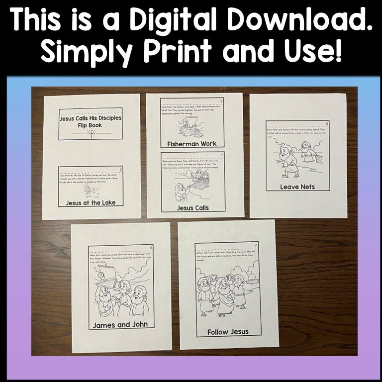 Jesus Calls His Disciples Sunday School Bible Craft Kids {easy Flipbook ...