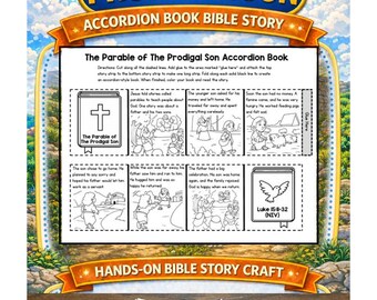 The Parable of the Prodigal Son Accordion Book Printable | The Prodigal Son Craft | The Prodigal son Activity |Printable Christian Kid Craft